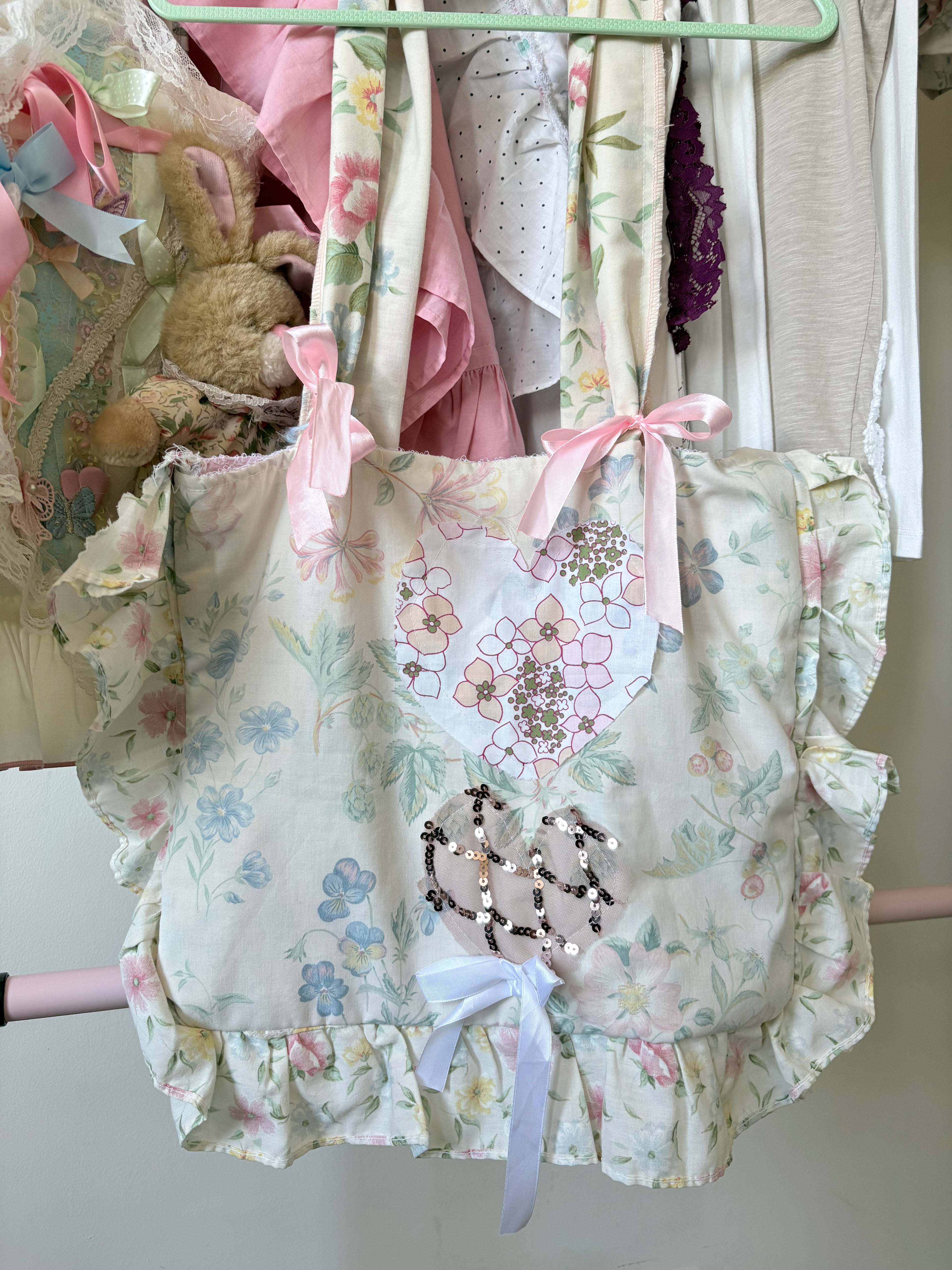 Cottagecore pastel pillow bag