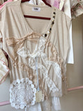 Mori kei ribbon and doily top