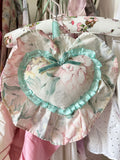 80’s ruffled heart cushion keyring