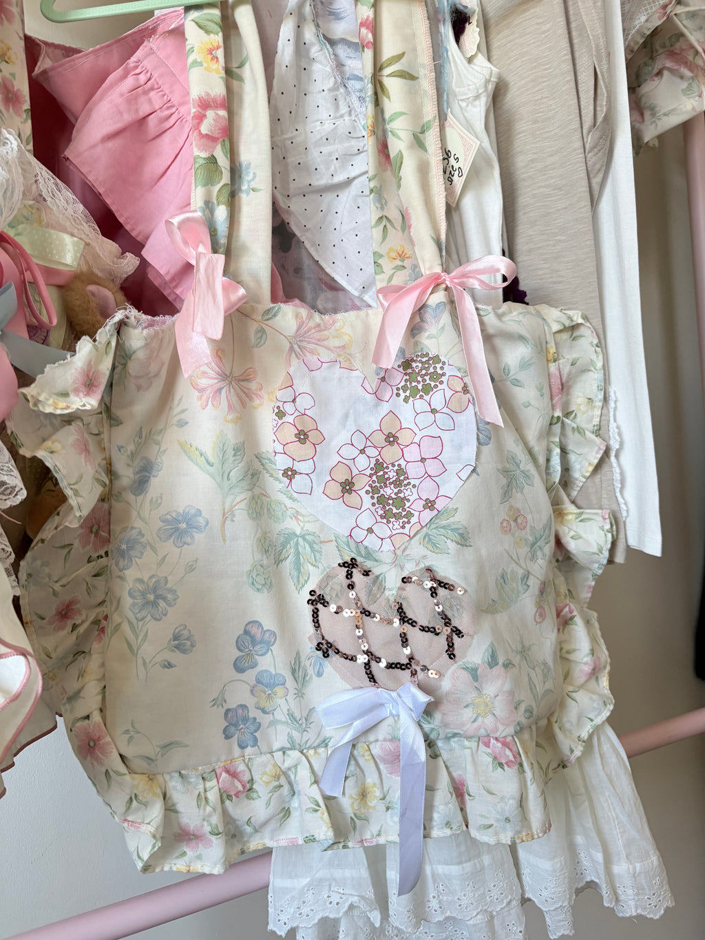 Cottagecore pastel pillow bag
