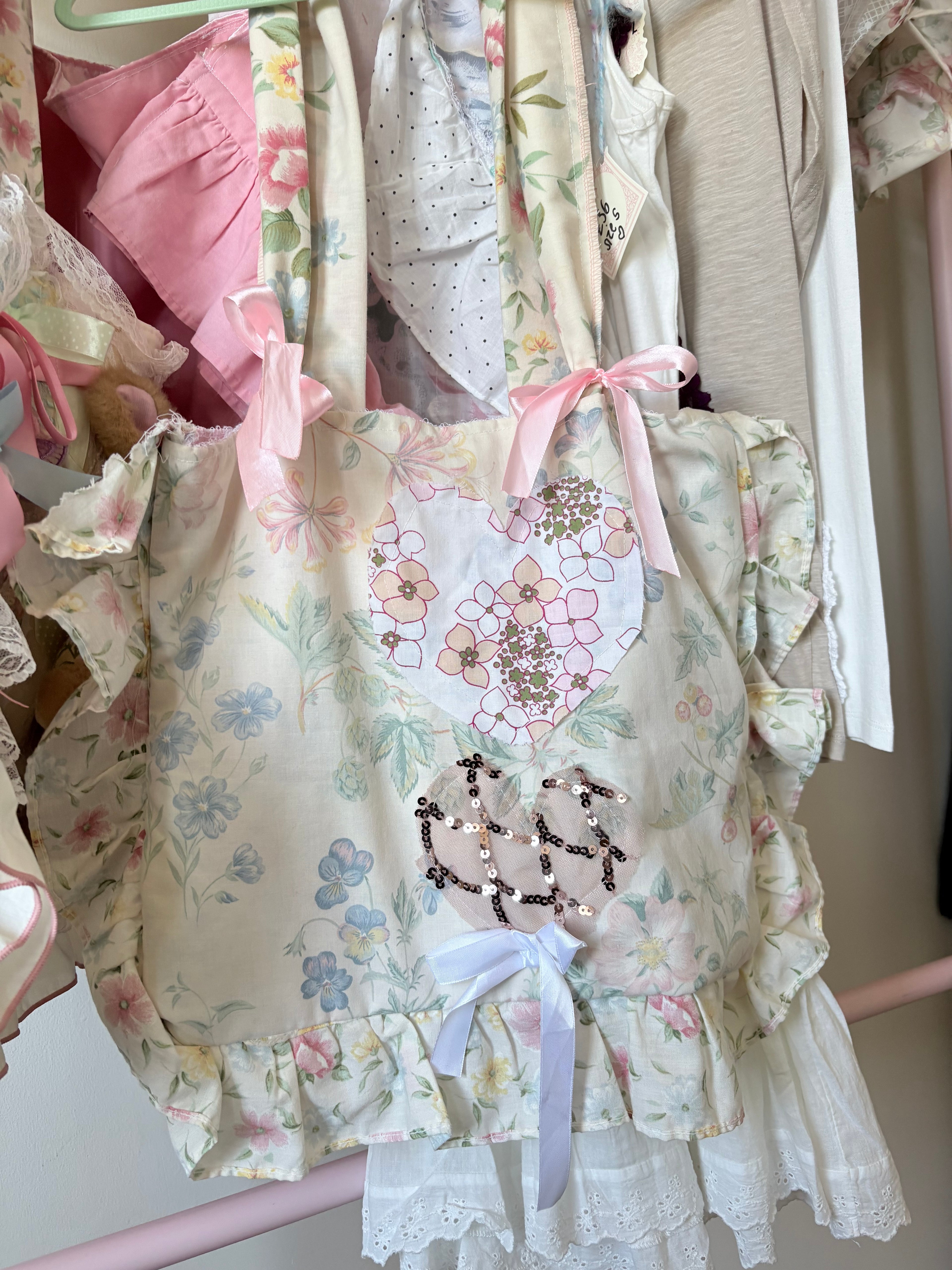 Cottagecore pastel pillow bag