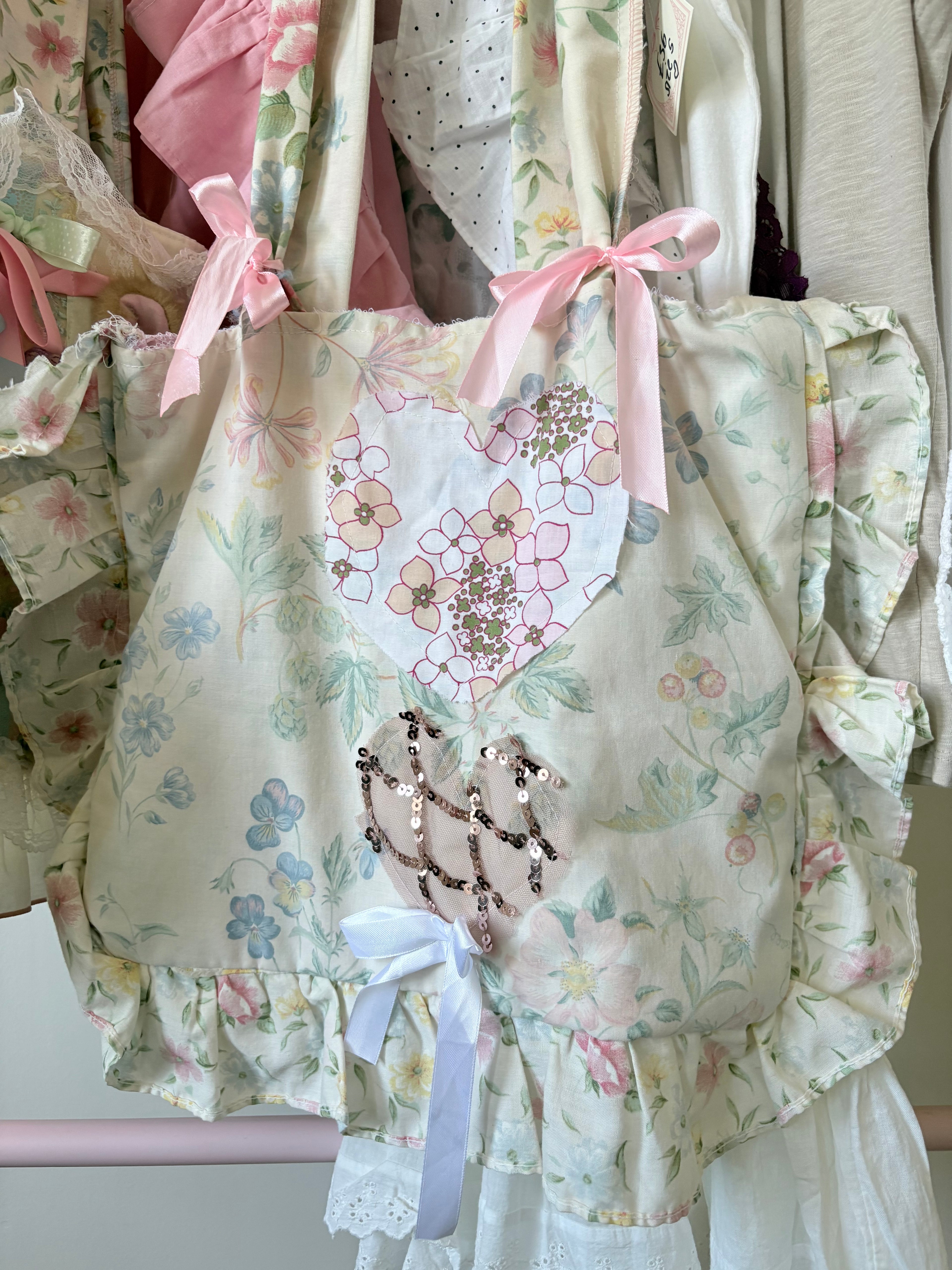 Cottagecore pastel pillow bag