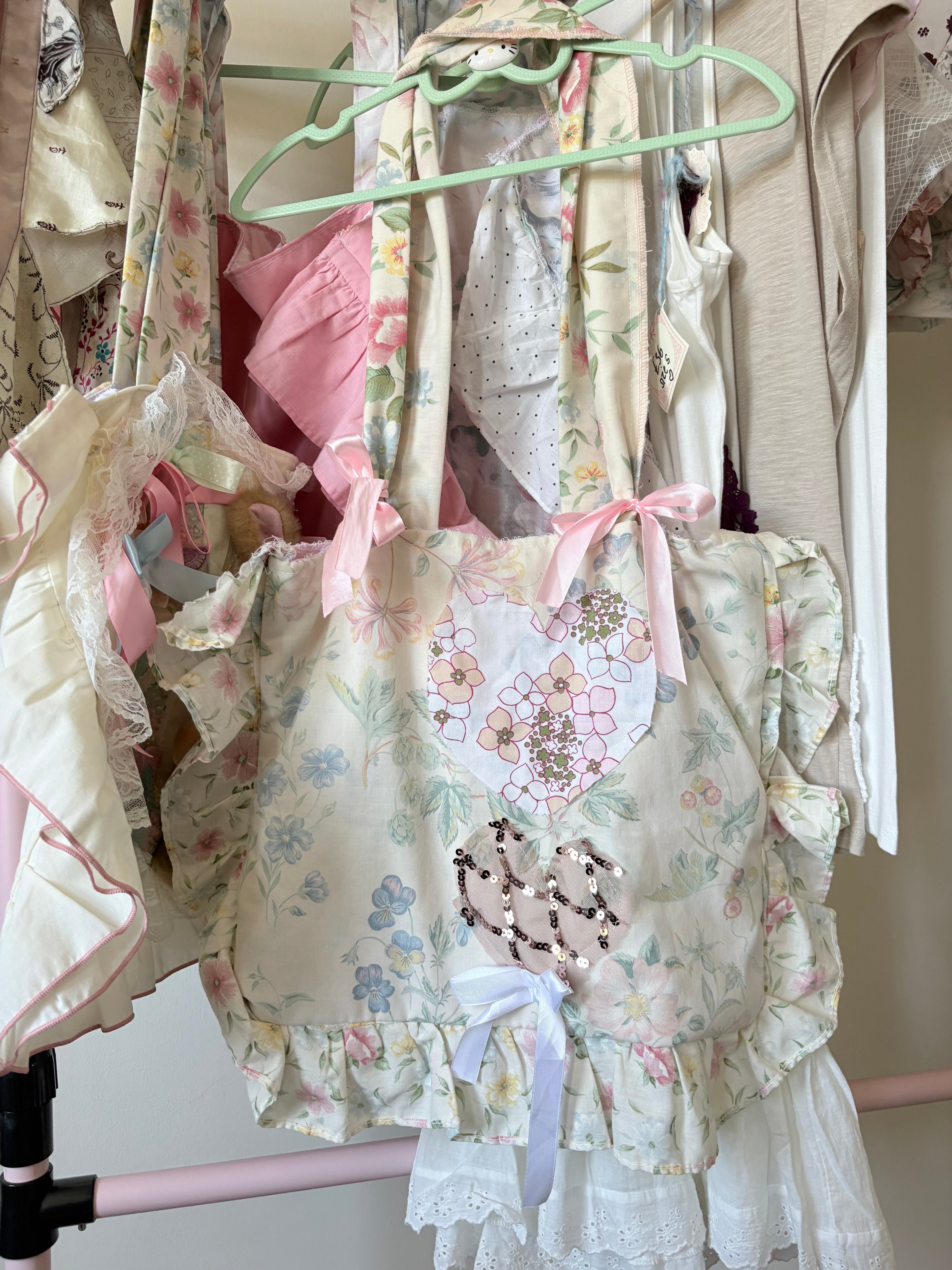Cottagecore pastel pillow bag