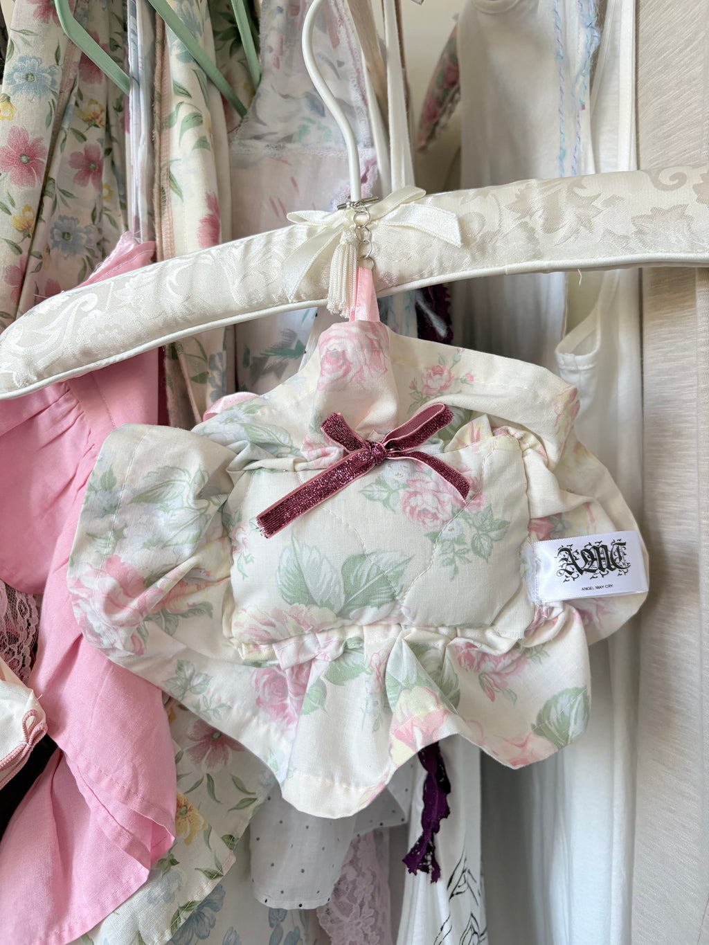 Vintage pillow bag charm