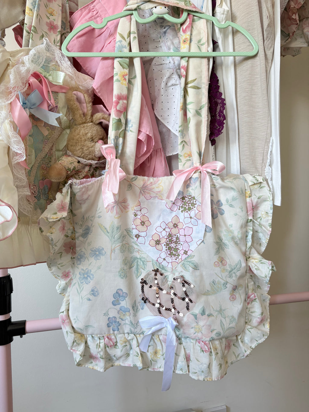 Cottagecore pastel pillow bag
