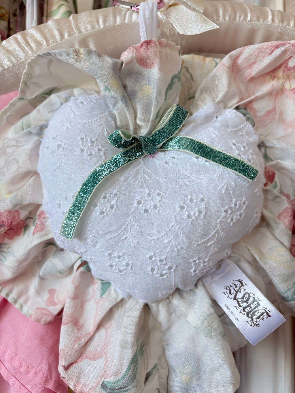 Heart pillow bag charm