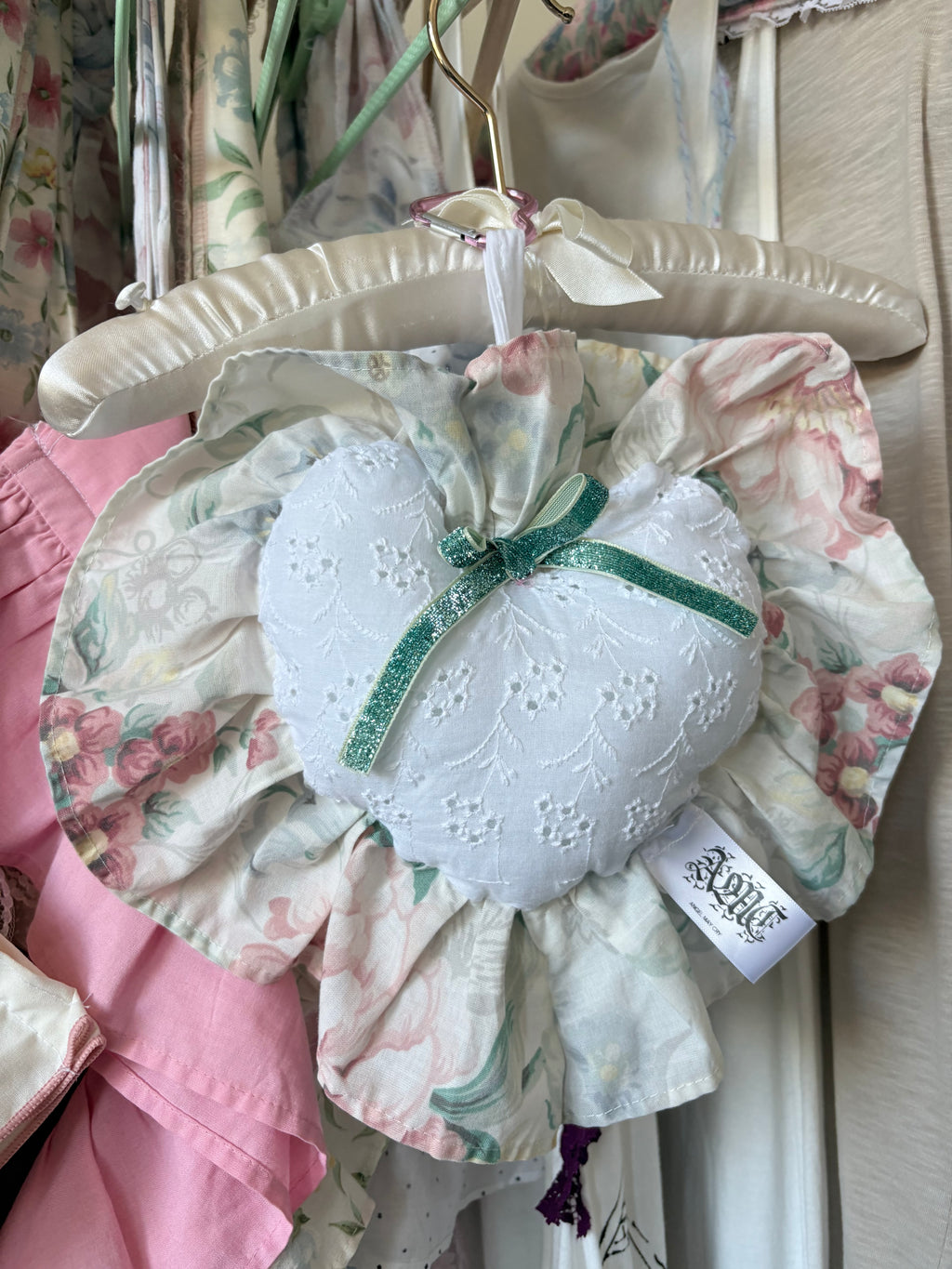Heart pillow bag charm