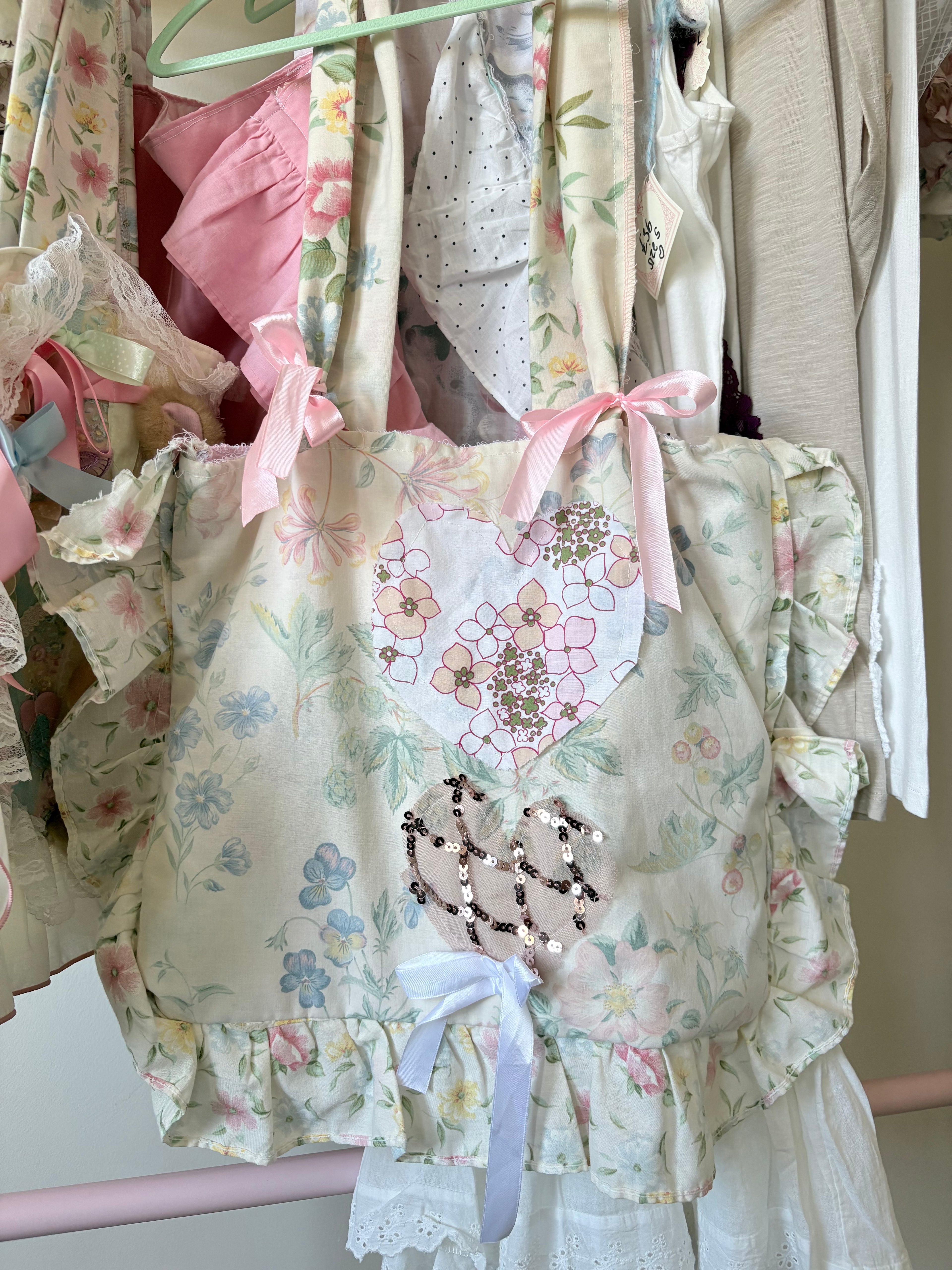 Cottagecore pastel pillow bag