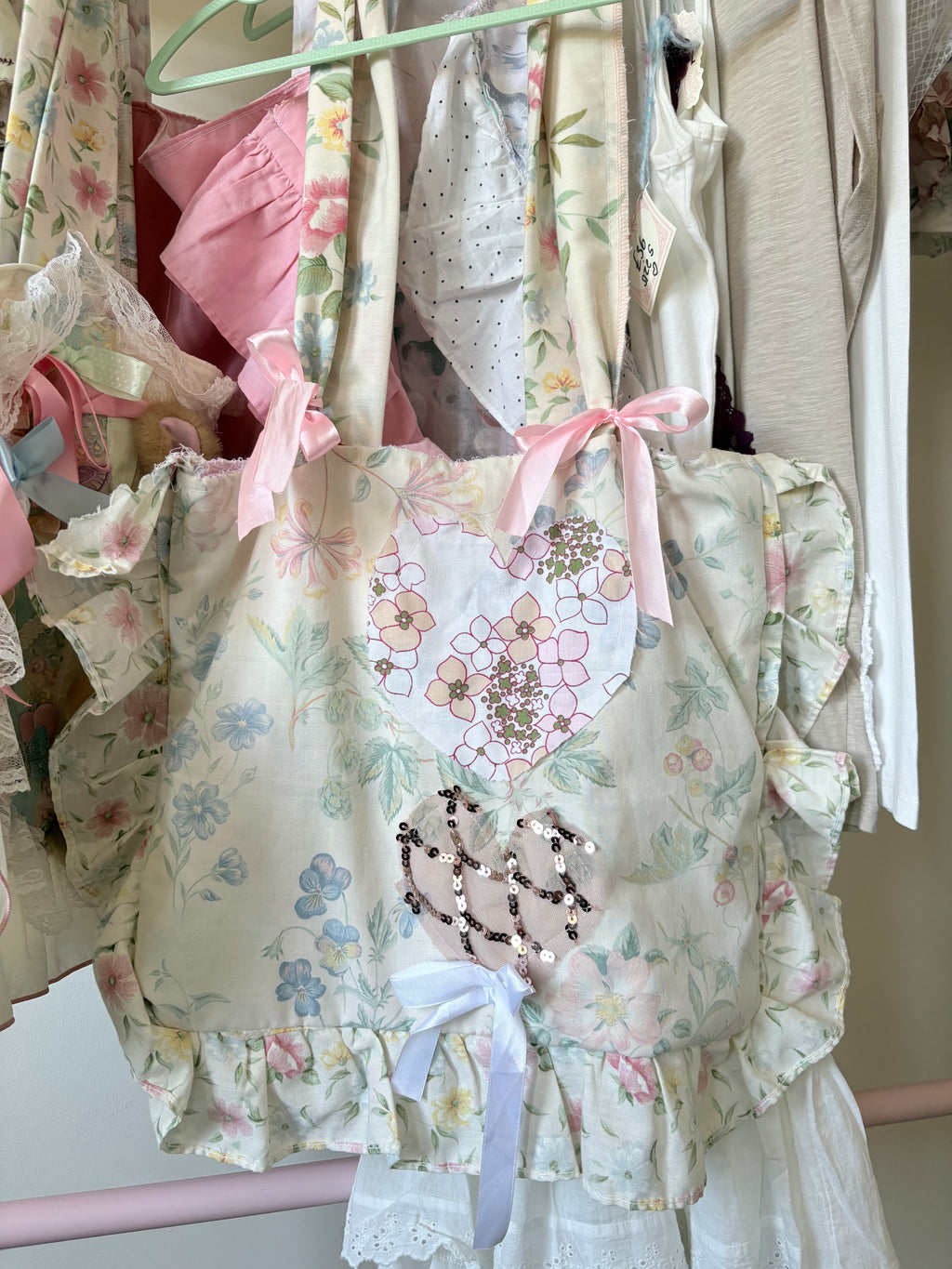 Cottagecore pastel pillow bag